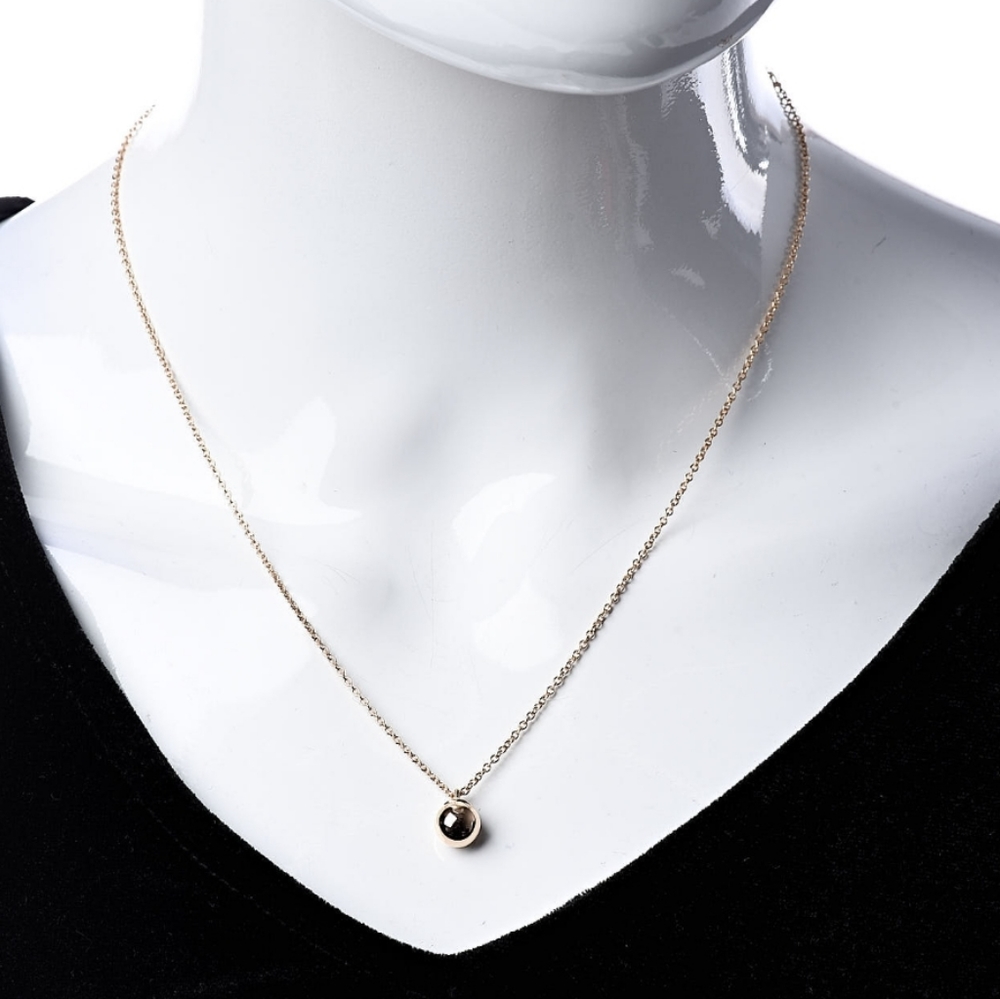 ISO Tiffany and Co Gold Ball Pendant Necklace